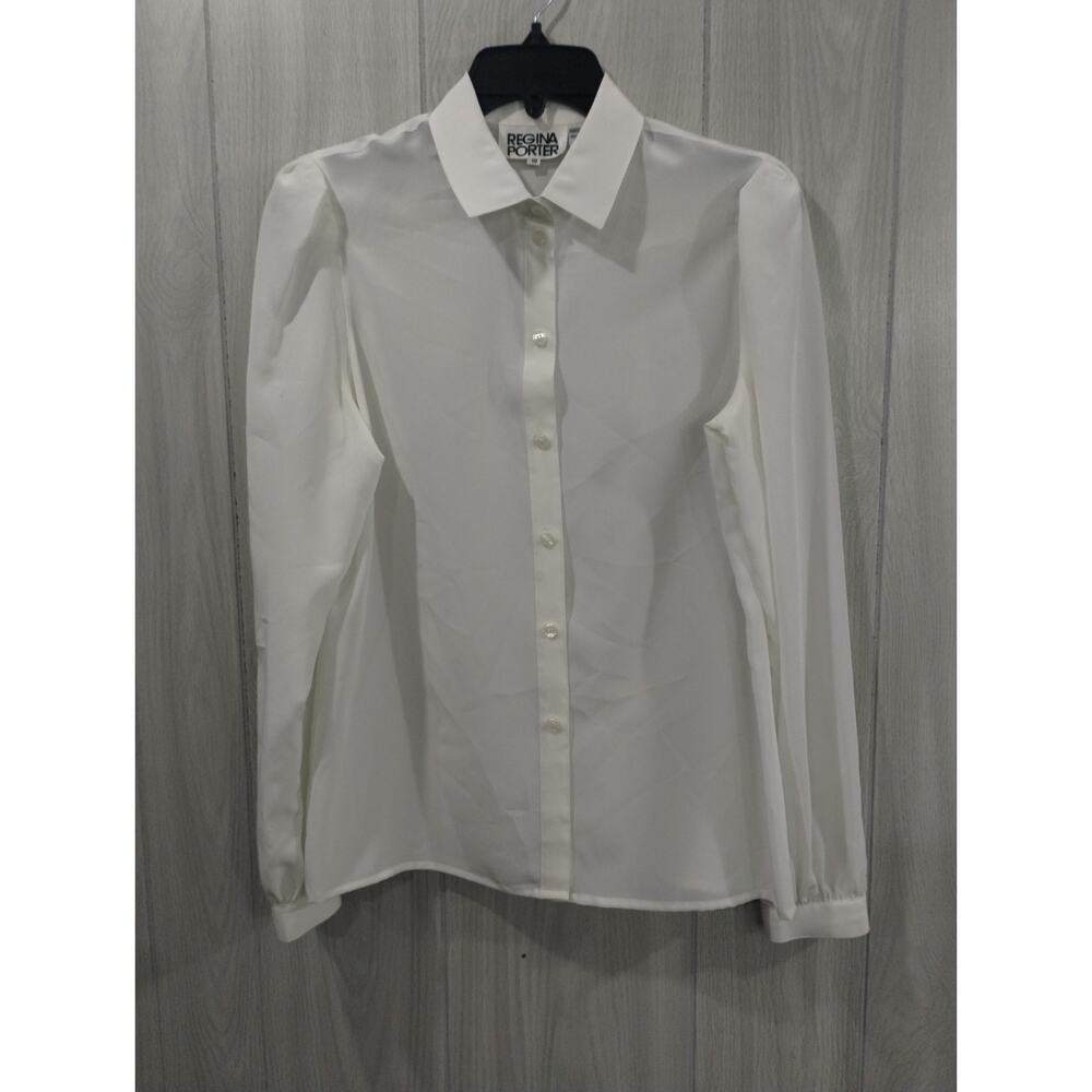 Vintage Regina Porter Button Up Shirt Size 10 White Office Church